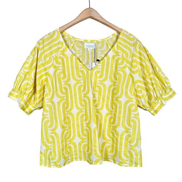 VELVET by GHARAM & SPENCER Printed V-Neck Blouse - Picture 8 of 8